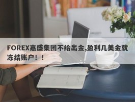 FOREX嘉盛集团不给出金,盈利几美金就冻结账户！！